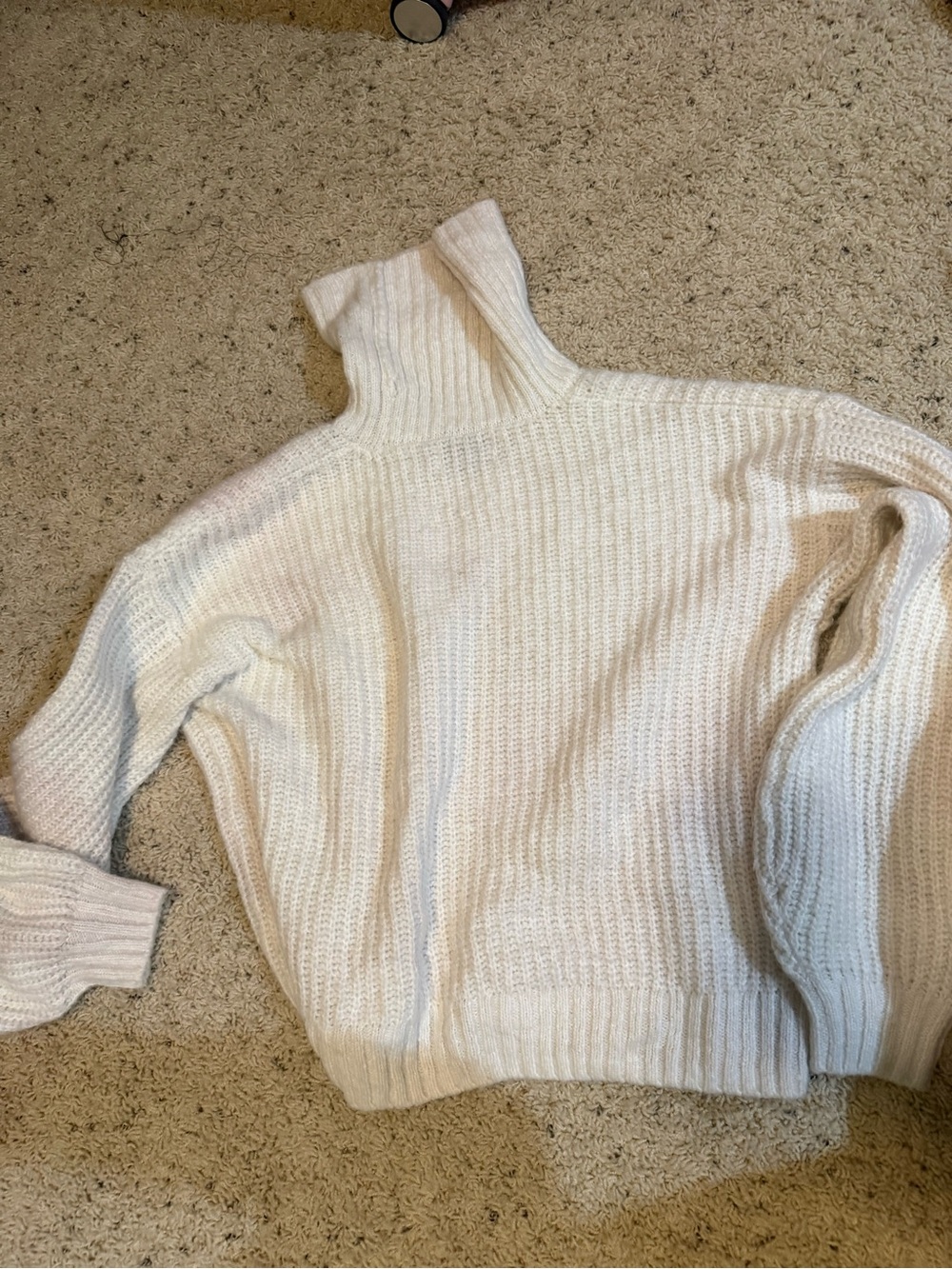 Old Navy Cream Ribbed Turtleneck Sweater